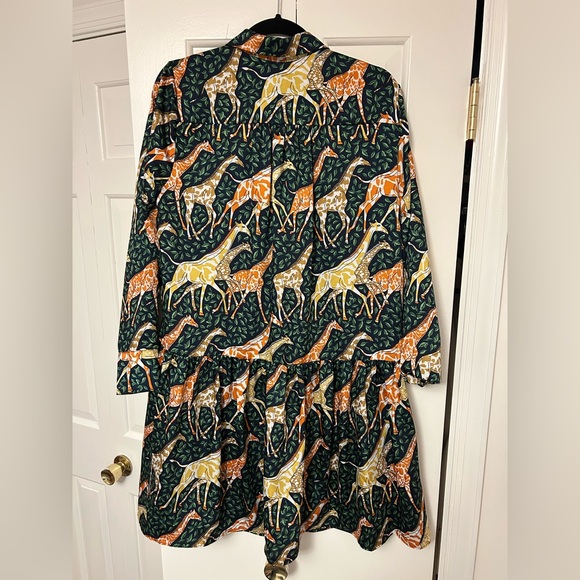 J. Crew Green Giraffe-Print Mini Dress - Picture 3 of 3